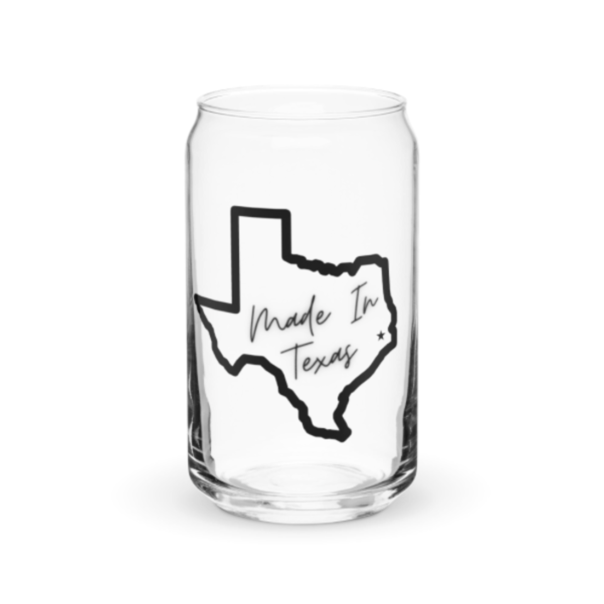 "MADE IN TEXAS" Can-shaped Glass