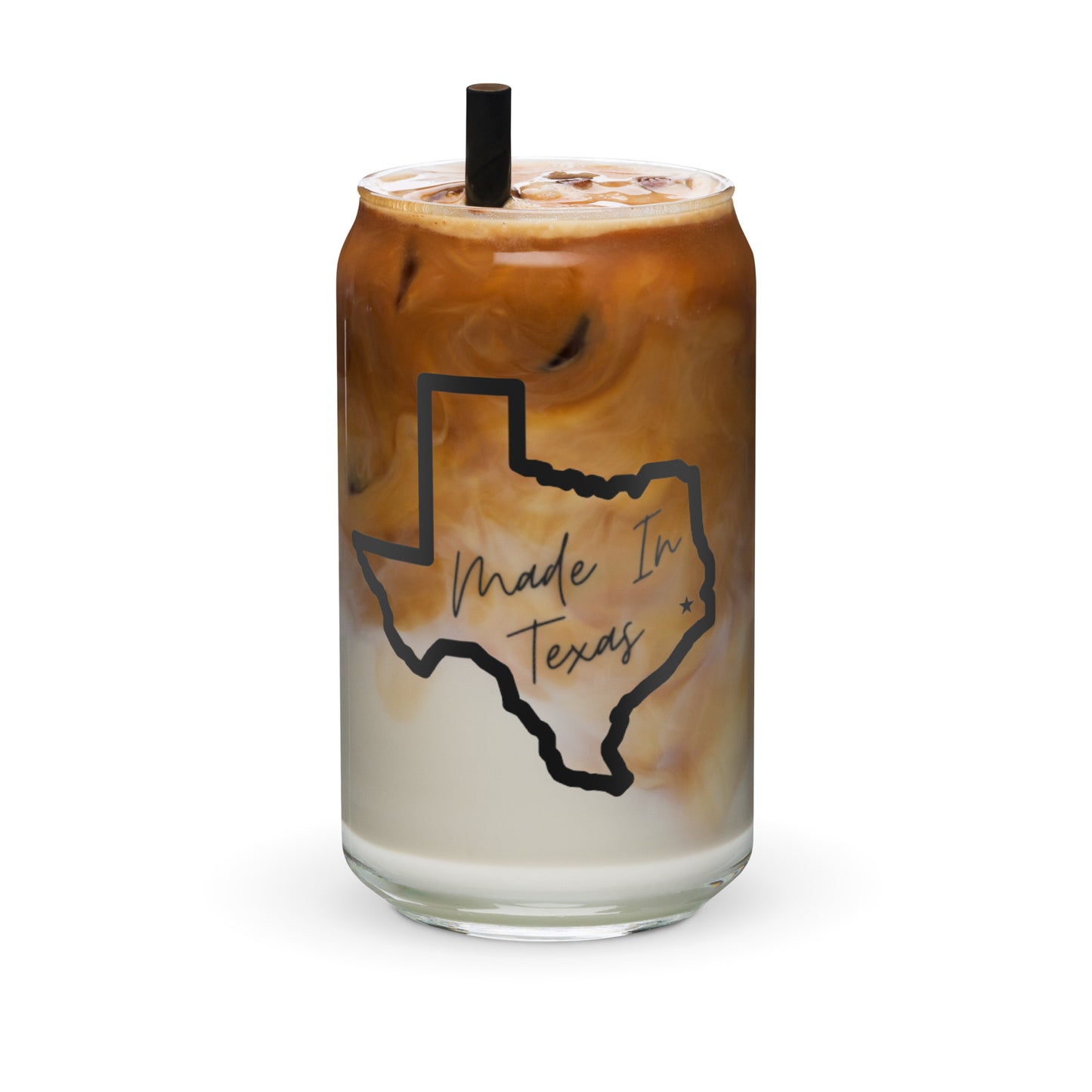 "MADE IN TEXAS" Can-shaped Glass