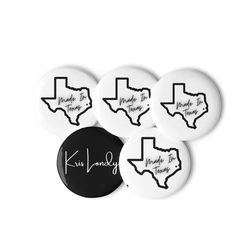 KL "MADE IN TEXAS" Set of pin buttons